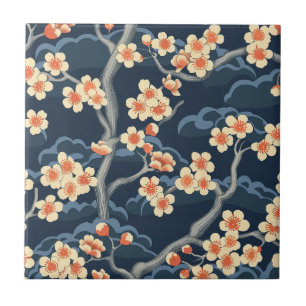 Elegant Cherry Blossom Seamless Pattern (11) Tile