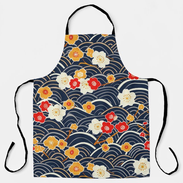 Elegant Cherry Blossom Seamless Pattern (12) Apron (Front)