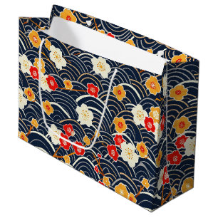 Elegant Cherry Blossom Seamless Pattern (12) Large Gift Bag