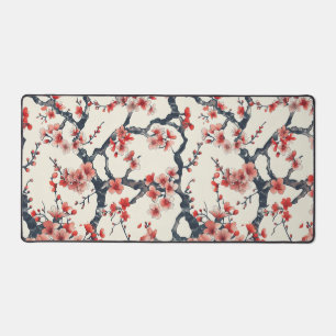 Elegant Cherry Blossom Seamless Pattern (13) Desk Mat