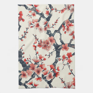 Elegant Cherry Blossom Seamless Pattern (13) Kitchen Towel