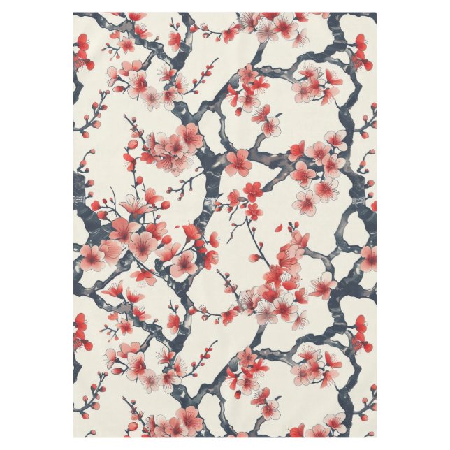Elegant Cherry Blossom Seamless Pattern (13) Tablecloth (Front)