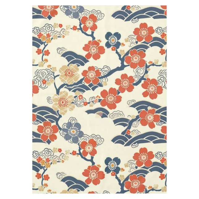 Elegant Cherry Blossom Seamless Pattern (14) Tablecloth (Front)