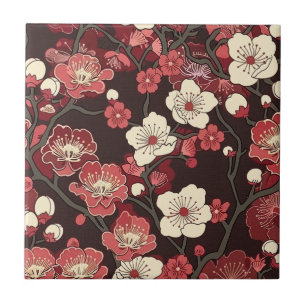 Elegant Cherry Blossom Seamless Pattern (16) Tile