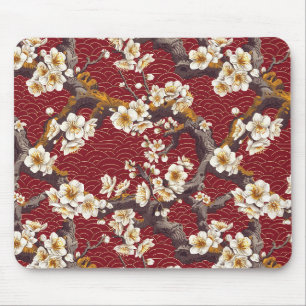 Elegant Cherry Blossom Seamless Pattern (17) Mouse Pad