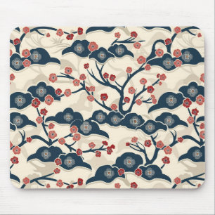 Elegant Cherry Blossom Seamless Pattern (2) Mouse Pad