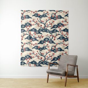 Elegant Cherry Blossom Seamless Pattern (2) Tapestry