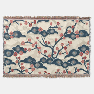 Elegant Cherry Blossom Seamless Pattern (2) Throw Blanket