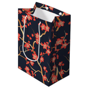 Elegant Cherry Blossom Seamless Pattern (3) Medium Gift Bag