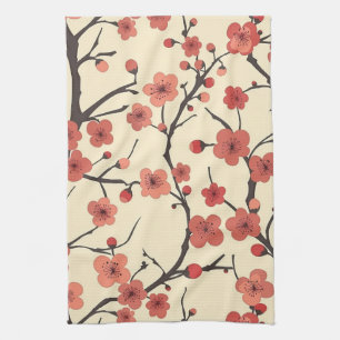 Elegant Cherry Blossom Seamless Pattern (4) Kitchen Towel