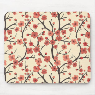Elegant Cherry Blossom Seamless Pattern (4) Mouse Pad