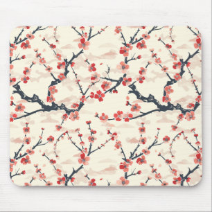 Elegant Cherry Blossom Seamless Pattern (5) Mouse Pad