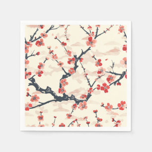 Elegant Cherry Blossom Seamless Pattern (5) Napkin