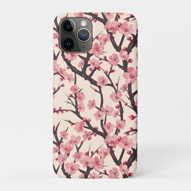 Elegant Cherry Blossom Seamless Pattern (6) Case-Mate iPhone Case (Back)