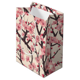 Elegant Cherry Blossom Seamless Pattern (6) Medium Gift Bag