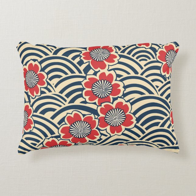 Elegant Cherry Blossom Seamless Pattern (8) Accent Pillow (Front)