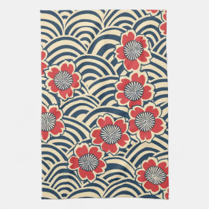 Elegant Cherry Blossom Seamless Pattern (8) Kitchen Towel