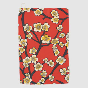 Elegant Cherry Blossom Seamless Pattern (9) Golf Towel