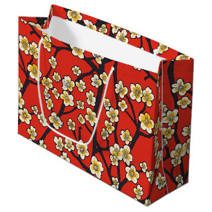 Elegant Cherry Blossom Seamless Pattern (9) Large Gift Bag