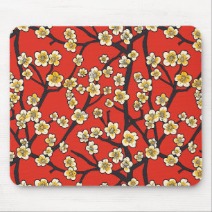 Elegant Cherry Blossom Seamless Pattern (9) Mouse Pad