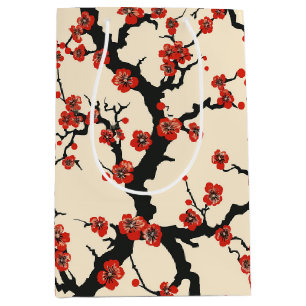 Elegant Cherry Blossom Seamless Pattern Medium Gift Bag