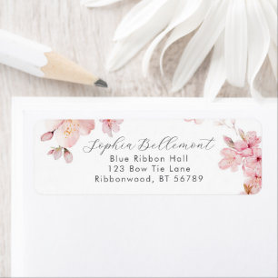 Elegant cherry blossom Watercolor Return Address