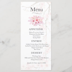 Elegant Cherry Blossom Wedding Menu
