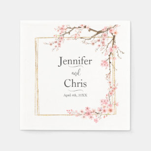 Elegant Cherry Blossom Wedding Napkin