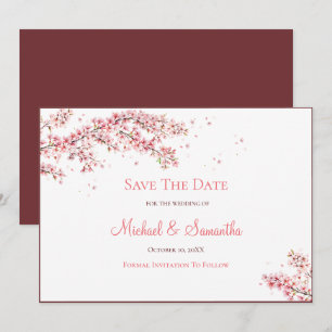 Elegant Cherry Blossom Wedding Save The Date