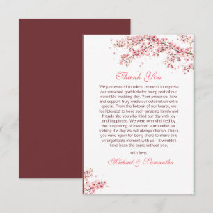 Elegant Cherry Blossom Wedding Thank You Card