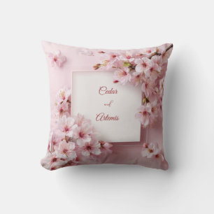 Elegant Cherry Blossom Wedding  Throw Pillow