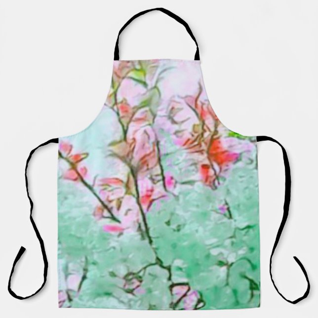 Elegant Cherry Blossoms All-Over Print Apron (Front)