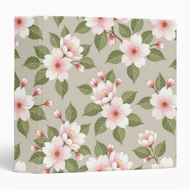 Elegant cherry blossoms seamless pattern binder (Front/Spine)