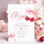 Elegant Cherry on Top Bridal Shower Invitation<br><div class="desc">Add a touch of sweetness and sophistication to the celebration with the Elegant Cherry on Top Bridal Shower invitation. Featuring a delicate pink bow and glossy watercolor cherries, this design exudes a charming coquette aesthetic. The elegant script calligraphy and soft pink and red hues create a feminine and modern look,...</div>