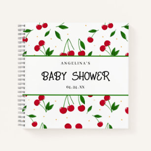 Elegant cherry pattern baby shower gift list  notebook