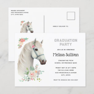 Élégant Cheval Blanc Boho Floral Invitation