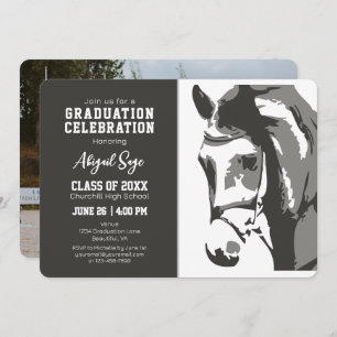 Élégant Cheval Equestre Graduation Invitation