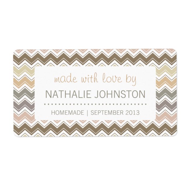 Elégant Chevron fait maison Canning Baking Cadeau (Devant)
