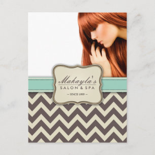 Elegant Chevron Modern Brown, Green and Beige Postcard