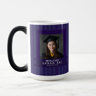 Elegant Chevron Pattern Mom Graduation Gift Magic Mug
