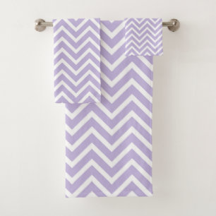 Elegant Chevron Pattern on Gray and White Bath Towel Set
