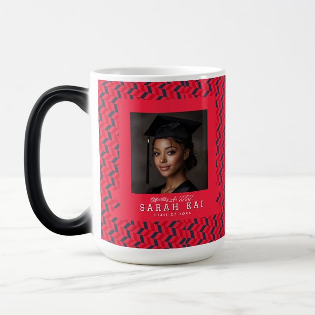 Elegant Chevron Pattern Phd Grad Magic Mug (Left)