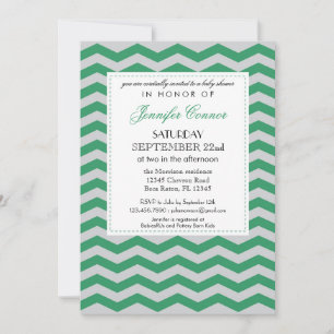 Elegant Chevron Unisex Baby Shower Invitation