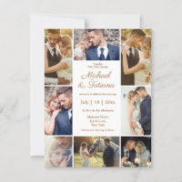 elegant chic 8 photos collage brown wedding 