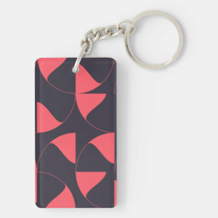 Elegant, chic, abstract circular geometric flowers keychain