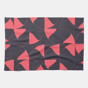 Elegant, chic, abstract circular geometric flowers kitchen towel