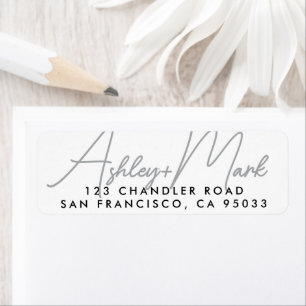 Élégant Chic Adresse de Retour de Mariage Script M