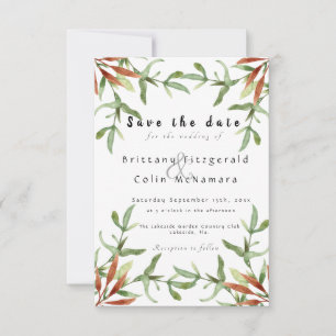 Elegant Chic Autumn Leaves Fall Wedding Save The Date
