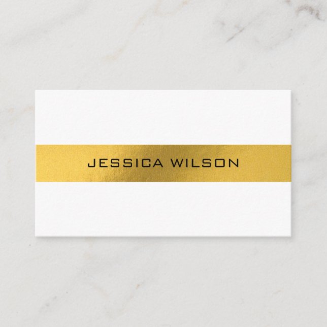 Élégant chic avec carte de visite à cadre feuille  (Devant)