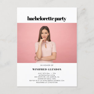 Elégant & chic bachelorette fête photo invitation